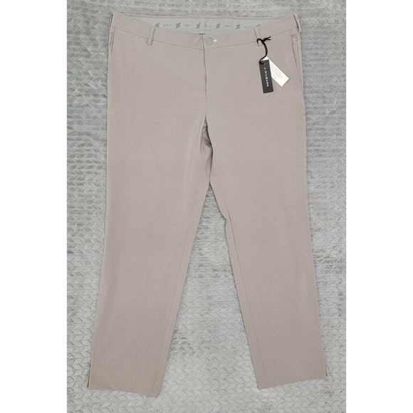 NWT J. Hilburn Golf 41x32 Khaki Beige Tan‎ Wicking Tech Slim Dress Pants